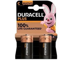 Duracell Plus 100 C, Vienkartinės baterijos, C, Šarminė, 1,5 V, 2 vnt., Daugiaspalvė