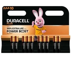 Duracell Plus, Vienkartinės baterijos, AAA, Šarminės, 10 vnt., 164 mm, 11 mm