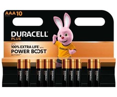 Duracell Plus, Vienkartinės baterijos, AAA, Šarminės, 10 vnt., 164 mm, 11 mm