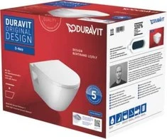Duravit pods ar QR/SC vāku D-Neo rimless, stiprināms pie sienas, 370x540 mm, balts