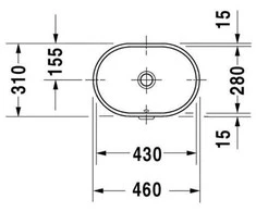 Duravit Praustuvas rankoms Foster po klijais 43x28cm