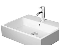 Duravit Rankų praustuvė Veri Air 600x470 su maišytuvu ir vandens nubėgimu balta