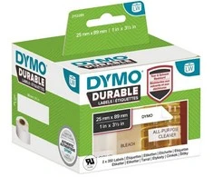 DYMO Originalūs LabelWriter patvarūs etiketės | 25mm x 89mm | Baltas polipropilenas | 2 ritinėliai po 350 (700 lipnių etikečių) | Aukšto našumo | LabelWriter etikečių spausdintuvams, Balta, Savaime lipni spausdintuvo etiketė, Polipropilenas (PP), LabelWriter Wireless, 4XL, SE450, 450 Twin Turbo, 450 Turbo, 450, 400 Twin Turbo, 400 Turbo, 400,..., 2.5 cm, 8.9 cm