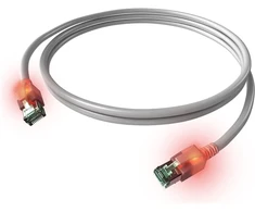 Easylan Kabelis krosowy EasyLan S/FTP DualBoot LED Cat.6A, RJ45 / RJ45, LSOH, pilka, 1,5 m