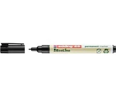 EDDING 25 EcoLine - Juodas - Bullet tip - Polypropylene (PP) - Medium - 1 mm - Cardboard - Glass - Leather - Metal - Paper - Plastic - Wood