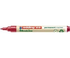 EDDING 25 EcoLine - Raudona - Bullet tip - Polypropylene (PP) - Medium - 1 mm - Cardboard - Glass - Leather - Metal - Paper - Plastic - Wood