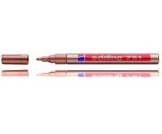 Žymeklis Edding 751 lako pagrindu, apvaliu galiuku 1-2mm, skirtas dekoravimui, varinės spalvos