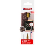 Edding Marker olejowy błyszczący e-780 EDDING, 0,8mm, 3 vnt., mix kolorów metalicznych
