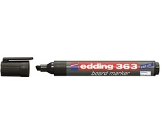 Žymeklis baltai lentai Edding 363, kirstu galiuku, 1-5mm, juodos spalvos