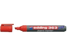 Žymeklis baltai lentai Edding 363, kirstu galiuku, 1-5mm, raudonos spalvos