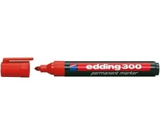 Permanentinis žymeklis Edding 300, apvaliu galiuku, 1,5-3mm, raudonos spalvos