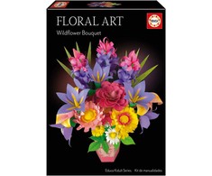 Educa - Laukinių gėlių puokštė iš gėlių meno - 30 cm x 20 cm - Ryški (80-20141)