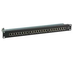 Efb Elektronik EFB Patchpanel STP 24xRJ45 Cat.6, 19" 1HE, juodas, geschirm