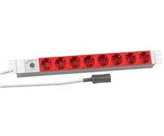 Efb Elektronik EFB EFB 19 "1HE Steckdosenleiste 8xCEE 7 / 3 raudona, Zuleitung C14