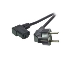 Efb Elektronik Maitinimo kabelis 230 V apsauginis kontaktas CEE7 (kištukas) -> šaltos įrangos IEC-C13 (lizdas), 3 m, juodas