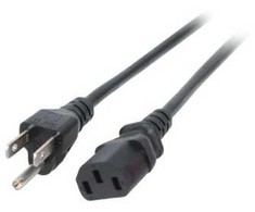 Efb Elektronik EFB maitinimo laidas USA/NEMA 5-15P-C13 180°, juodas, 1,8 m, 3SJT AWG14x3C
