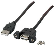 Efb Elektronik USB kabelis Roline USB-A - 2m juodas (K5291SW.0,5V2)