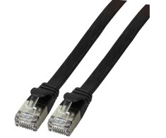 EFB RJ45 Komutacinis kabelis U/FTP, Cat.6A, RohCable TPE 4,0mm ultraflex, 0,5m, juodas (K5547SW.0,5)