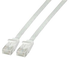 Efb Elektronik EFB RJ45 płaski kabelis połączeniowy U / UTP, kat.6A, PVC, 1m, balta (K8107WS.1)