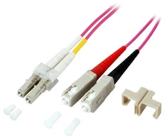 Efb Elektronik EFB EFB LWL Kabelis Duplex Jumper LC-SC 50/125 OM4 1 Meter LSZH Halogenfrei erika violett 2.0mm geprueft mit Messprotokoll