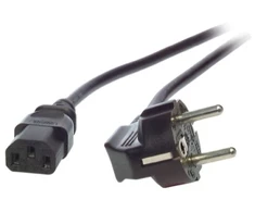 Efb Elektronik Maitinimo laidas 230V apsauginis kontaktas CEE7 (kištukas) -> šaltos įrangos IEC-C13 (lizdas), 5 m, juodas