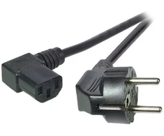 Efb Elektronik Maitinimo kabelis 230 V apsauginis kontaktas CEE7 (kištukas) -> šaltos įrangos IEC-C13 (lizdas), 3 m, juodas