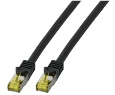 EFB EFB jungiamasis kabelis Cat6a S/FTP LSZH su Cat7 žaliu kabeliu 1,5 m Juodas 10 Gigabit Ethernet 600MHz 4x2xAWG26/7 Atsparus ugniai Mažai dūmų skleidžiantis