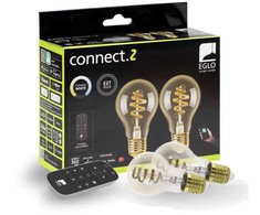 EGLO CONNECT-Z E27 LED A60 Amber – 2 išmaniųjų spiralinių lempučių su nuotolinio valdymo pultu, „ZigBee“, „Matter Thread“