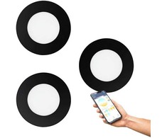 „Eglo“ – 3 „Fueva-Z“ įleidžiamų šviestuvų rinkinys Ø8,5 – išmaniosios reguliuojamos baltos spalvos – „Zigbee“ ir „Bluetooth“