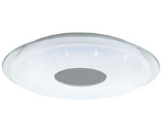 „Eglo Totari-Z“ išmanusis lubinis šviestuvas Ø56 – chromo ir baltos spalvos su krištolo efektu – „Zigbee“ ir „Bluetooth“