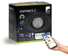 Išmanus įleidžiamas LED šviestuvas EGLO SALICETO-Z RGB, 5W, 2700-6500K, 400lm, juodos sp, Ø8,8cm,APP
