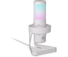 Endorfy AXIS Streaming baltas kondensatorinis mikrofonas su laidu + laikiklis | USB