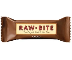 Energijos batonėlis, RAWBITE, ekologiškas, kakava, 50 g, pakuotė iš 12 vnt.