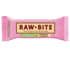 Energinė plytelė, RAWBITE, ekologiška, traškūs migdolai, 45 g, pakuotė po 12 vnt.