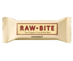 Energinis batonėlis, RAWBITE, ekologiškas, kokosas, 50 g, pakuotė po 12 vnt.