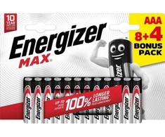 Energizer E303340900, Vienkartinės baterijos, AA, Šarminės, 1,5 V, 12 vnt., 10 metų