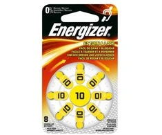 Energizer Klausos aparatai, 10 cinko oro, 8 vnt. pakuotėje – 8 PR70 baterijos – cinko luft – 91 mAh