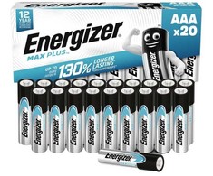 Energizer Max Plus AAA, Vienkartinės baterijos, AAA, Šarminės, 1,5 V, 20 vnt., Cd (kadmis), Hg (gyvsidabris)