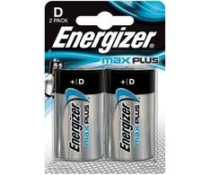 Energizer Max Plus, Vienkartinės baterijos, D, 2 vnt., Lizdinė pakuotė