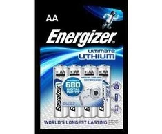 Energizer Ultimate Lithium, Vienkartinės baterijos, AA, Ličio, 1,5 V, 10 vnt., -40–60 °C