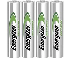 Energizer Recharge Universal, įkraunama baterija, AAA, šarminė, 4 vnt., 500 mAh, žalia, sidabrinė