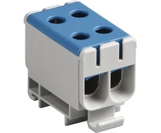 Ensto Dviguba 1 poliaus gnybtų kaladėlė, 4 jungtys, pilka, 2,5–50 mm² varis, 6–50 mm² aliuminis, 4 Nm (2,5–4 mm²), 12 Nm (6–50 mm²)