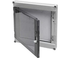 ENSTO sieninė spintelė Cubo P su varstomomis durelėmis, atvira priekine dalimi be DIN dangtelio, dūminės spalvos, skirta Cubo C ir P, 300 x 300 mm