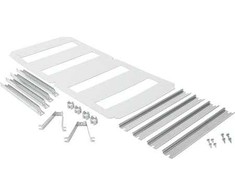 ENSTO sieninės spintelės DIN bėgelio įdėklas, profilio aukštis 14,5 mm, 4 x 12 modulių DIN įdėklas 300 x 600 mm korpusui, pilnai sukomplektuotas