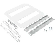 ENSTO sieninės spintelės DIN bėgelio įdėklas, profilio aukštis 14,5 mm, 2 x 12 modulių DIN įdėklas 300 x 300 mm korpusui, pilnai sukomplektuotas