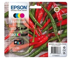 Epson 503 XL, Didelė (XL) išeiga, 9,2 ml, 3,3 ml, 4 vnt., Daugiapakis