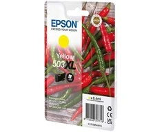 „Epson 503XL Singlepack“ – 6,4 ml – XL – Geltona – originali – lizdinė pakuotė su RF / garsiniu signalu – rašalo kasetė – skirta „Expression Home XP-5200“, „XP-5205“, „WorkForce WF-2960DWF“, „WF-2965DWF“