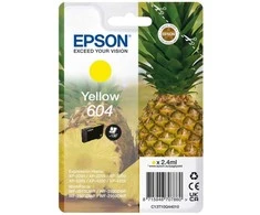 Tusz Epson Epson 604 vienkartinė pakuotė – 2,4 ml – geltona – originali – lizdinė plokštelė su RF / akustiniu pavojaus signalu – rašalo kasetė – skirta „Expression Home XP-2200“, „2205“, „3200“, „3205“, „4200“, „4205“, „WorkForce WF-2910“, „2930“, „2935“, „2950“