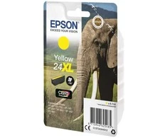 Epson „Elephant“ vienkartinė pakuotė, geltona, 24XL „Claria Photo HD“ rašalas, geltonas, pigmento pagrindo rašalas, 8,7 ml, 1 vnt., 740 puslapių