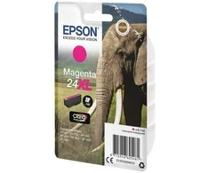 Epson „Elephant“ vienkartinė pakuotė, rausvai raudona, 24XL „Claria Photo HD“ rašalas, rausvai raudonas, pigmento pagrindo rašalas, 8,7 ml, 1 vnt., 740 puslapių